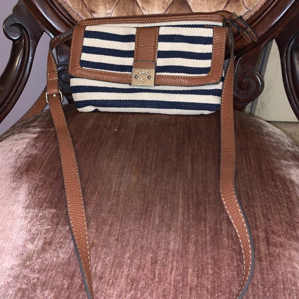 Chaps Navy Blue and white Shoulder Bag